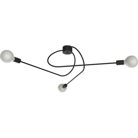 LUMICOM  ELICA Plafoniera, 3X E27, max 42W, metallo, nero opaco, D.80cm