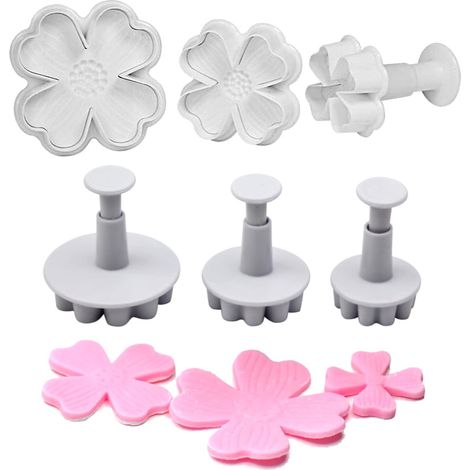 Formen, Ausstechformen, Plätzchenausstecher für Kekse, Plätzchen, Marzipanblumen, 3 Stück.