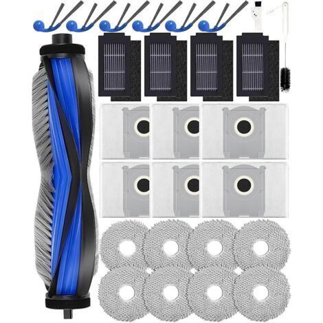 ALLIANDIS 27-teiliges Zubehörset T30C Omni für Ecovacs Deebot T30C Omni, T30C Omni Gen2 Saugroboter: 1 Hauptbürste, 6 Seitenbürsten, 6 Staubbeutel, 4 HEPA-Filter, 8 Reinigungstücher (1/5)