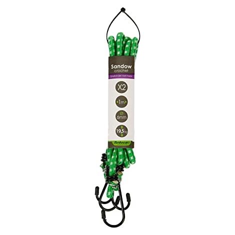 TURBOCAR - TENDITORI DI FISSAGGIO, CORDE PER TENDE - SET DI 2 TENDITORI LASTIC CON GANCI DA 100CM, SET DI 2 CINGHIE A GANCIO