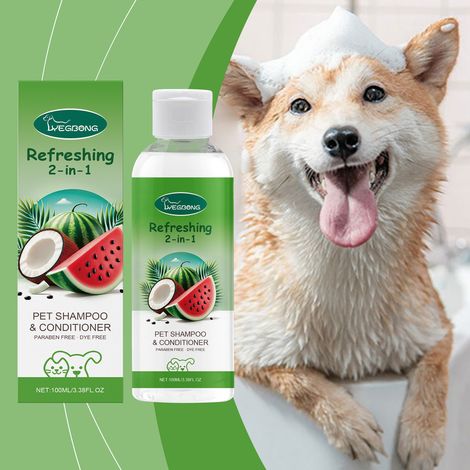Shampoing et après-shampoing 2 en 1 pour chiens et chats - Parfumé et nettoyant - 100 ml (1/5)