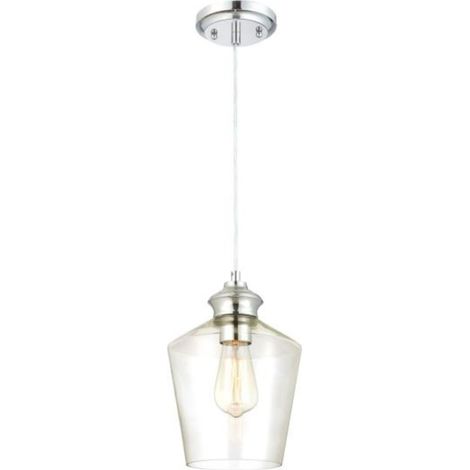 1-Light Pendant Ramsey Chrome and glass