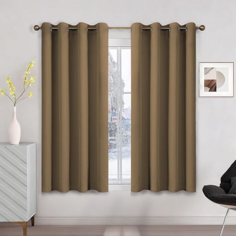 Lot de 2 Rideau Oeillets 120x140cm Isolant Thermique Occultant Bruit UV Salon Chambre