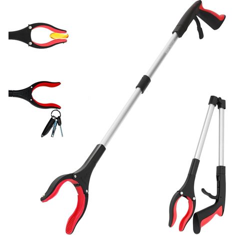 Bastone prensile - Braccio prensile per anziani e disabili - Raccogli-rifiuti pieghevole con magnete - 83 cm - Rosso (1/5)