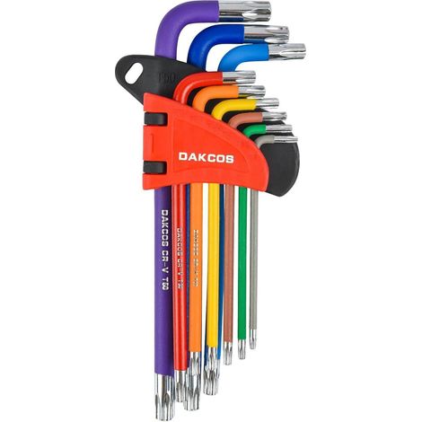 Torx Schlüssel Set 9-tlg mit Stirnlochbohrung, CR-V, T10-T50 (1/3)
