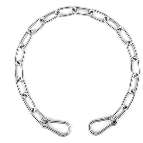 Catena per cancello per recinzioni esterne, 51 cm, in acciaio inox, con moschettoni a doppia faccia per gabbie, recinti, cavalli (spessore 4 mm) - AquaForge (1/5)