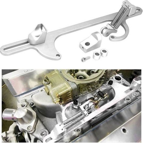 1 Support de câble d'accélérateur, Aluminium, Pour carburateur Holley 4150 4160, Moteurs V8 divers (1/4)