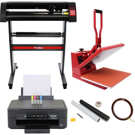 Bundle creativo PixMax: pressa 38cm, plotter vinile 720mm, stampante Epson