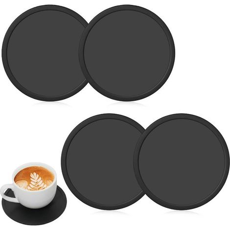 Sottobicchieri rotondi in silicone per uso domestico - sottobicchieri da tè - calore - tappetini isolanti - tappetini per posacenere - tappetino per collutorio per hotel - non (1/2)