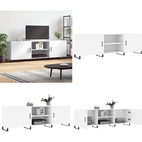 TV-Schrank Weiß 150x30x50 cm Holzwerkstoff - TV-Schrank - Fernsehtisch - Holzwerkstoff - Weißer TV-Stand - Wohnzimmermöbel - Home & Living