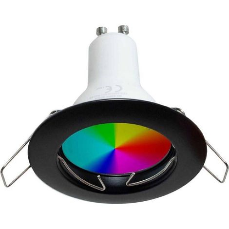Trade Shop - Led Faretto 6w Incasso 6 Cm Tondo Rgb+6000k Rgbw Gu10 Efectos Luce Colorata 230v - Negro (1/4)