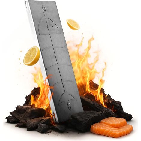 1 Planche À Saumon Flammé, Bois Naturel, Accessoire Cuisine, Pour Fumaison Poisson (1/5)