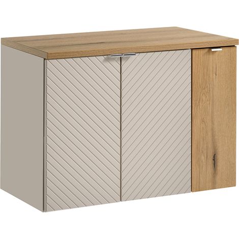 Waschtischunterschrank 80cm Manoa, Kaschmir - Holzoptik