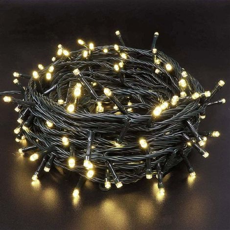 Luci di Natale Led a Luce Calda Fredda Bianca da Esterno Interno Addobbi Albero - Temperatura di colore: Luce Calda - Numero Led: 500 (1/4)
