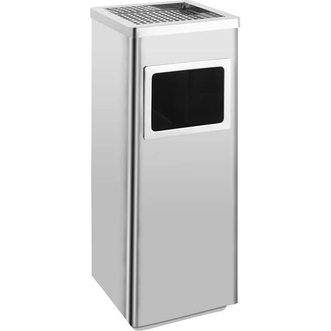 vidaXL Papelera con cenicero 36 L Acero Inoxidable (1/5)