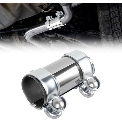 Collier d'échappement double - Diamètre : 50 mm x 125 mm - En acier inoxydable - Raccord d'échappement universel pour tuyau d'échappement de 50 mm de diamètre (1/5)