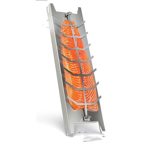 Support de Saumon en Acier Inoxydable Argente 59.5x16x3.6cm (1/5)