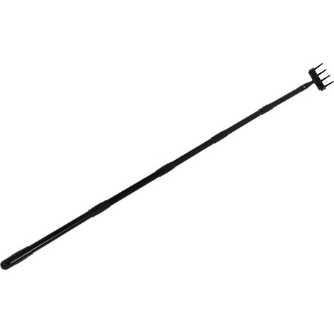 Râteau de désherbage télescopique en acier inoxydable, manche ergonomique, outil de jardin à main pour cultiver et aérer, 5 sections ajustables (1/5)
