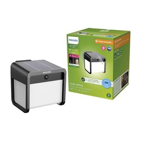 Philips LED Ezra aplique solar negro 3000 K IP44