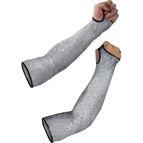 Portable, HPPE Premium, Lightweight and Breathable Level 5 Protective Arm Sleeves with Elastic Fingers for Glass, Knife, Storage and Gardening (1/5)