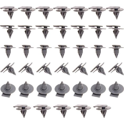Lot de 40 clips de fixation pour arche de roue, goupille de retenue de voiture compatible avec R50 R52 R53 R55 R56 extérieur en plastique gris (1/3)