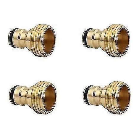 2024 4pcs Garden Hose Quick Connector 3/4 Inch Brass Male Thread Hose Nozzle Quick Connect Adapter (1/4)
