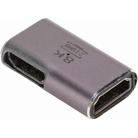 Adaptateur d'interface multimédia UHD 8K femelle-femelle pour boîtiers TV, ordinateurs portables, PC et lecteurs DVD. (1/2)