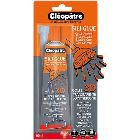 Colle silicone - Cléopâtre - 80 ml - Embout précision - Transparent - Résistante à l'eau