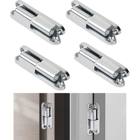 Charnières pour portes d'armoires, charnières à ruban adhésif pour rénovation, charnières amovibles, charnières à vis en alliage de zinc chromé pour portes intérieures et extérieures (1/2)
