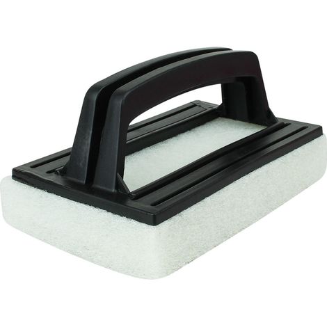 Brosse, éponge ligne d'eau avec poignée pour piscine - 8.5 cm x 14.5 cm - Noir - Linxor