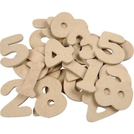 Figurines en bois - Creotime - 4 cm - 30 pièces - Marron - Mixte (1/3)
