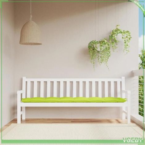361651 Coussin de banc de jardin vert brillant 200x50x7cm tissu oxford (1/5)