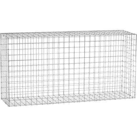 Easycloture – Gabion acier galvanisé L120 x H60 x Pr.30 cm – Accessoires inclus : 6 tirants et 200 crampons – Résistant à la corrosion – Pour muret décoratif