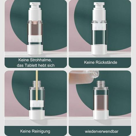 Distributeur de savon 12 pièces Flacon pompe Airless flacon de voyage, 15ml/30ml/50ml Convient pour la distribution de toniques, (1/5)