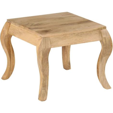 Table d'appoint carrée manguier massif blanchie Pogeg (1/4)