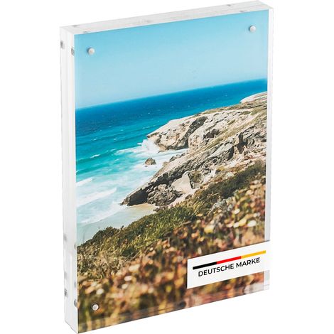 HMF 46973 Magnetischer Bilderrahmen aus Acrylglas, 15 x 21 x 1,5 cm, Transparent (1/5)