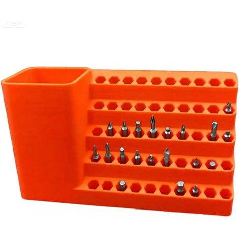 Screwdriver Bits Storage, Precision Electric Drill Bit Holder Rack Compact Power Tool, Attachment Organizer for Garage, Workshop, Cabinet, Basement, 3.9x3.15x1.77 Inches (1/5)