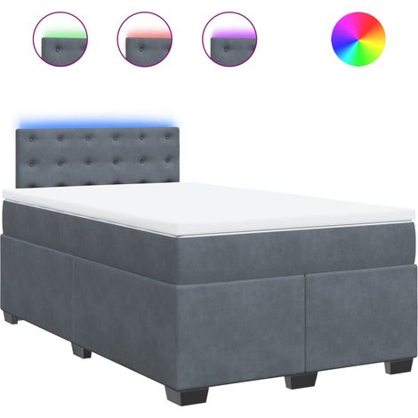 Maison Exclusive - Cama box spring con colchón terciopelo gris os (1/5)