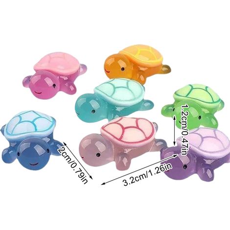 Mini Tortue - Résine Luminiscente - Décoration pour Arbre de Noël, Bonsaï, Terrarium et DIY - 1 Pièce (1/2)
