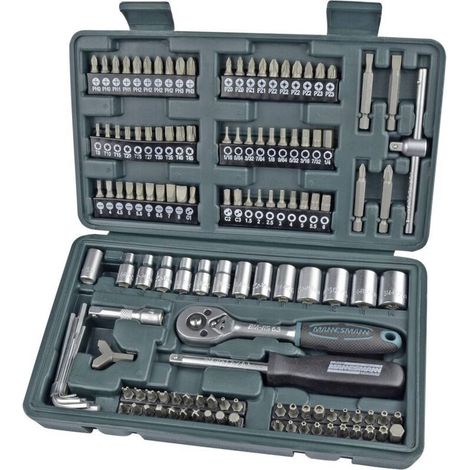 – Coffret cliquet et douilles 130 pièces – Acier chrome-vanadium – Cliquet réversible 1/4" (6,3 mm) – Pour usage professionnel (1/5)