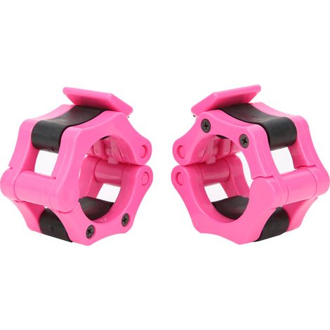 Boucle de verrouillage pour barre d'haltères de 50 mm, clip de fixation en plastique pour l'entraînement et le fitness (rose) (1/5)