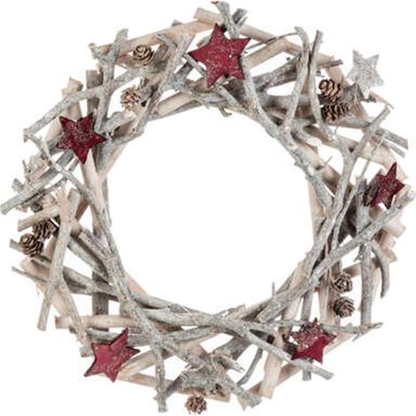 Paris Prix - Couronne De Noël première étoile 32cm Gris