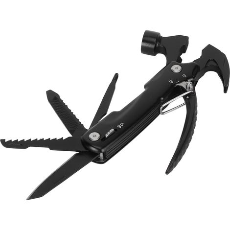 Marteau multifonction puissant, pince robuste, design ergonomique, acier inoxydable, griffe repliable, outil de camping et randonnée en extérieur. (1/5)
