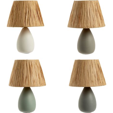 Lampada Da Tavolo Comodino Ricaricabile Accensione On/Off Modello Argo, misuraLampadacoloreGrigio (1/4)