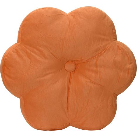 Kaemingk – Decoris – Coussin d'intérieur en forme de fleur – Orange, polyester, Ø 38 cm