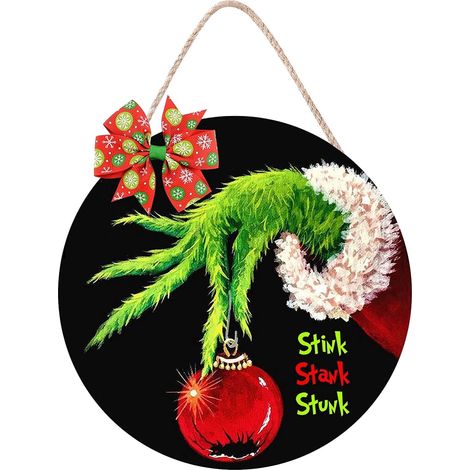 Plaque Porte Noël - Plaque En Bois Avec Guirlande Florale - Décoration Extérieure Intérieure - Diamètre 30 Cm - 1 Pièce (1/2)