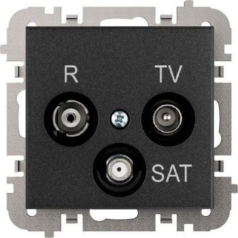 Conector final de antena Santra R-TV-SAT sin marco, de montaje empotrado, negro 4153-19