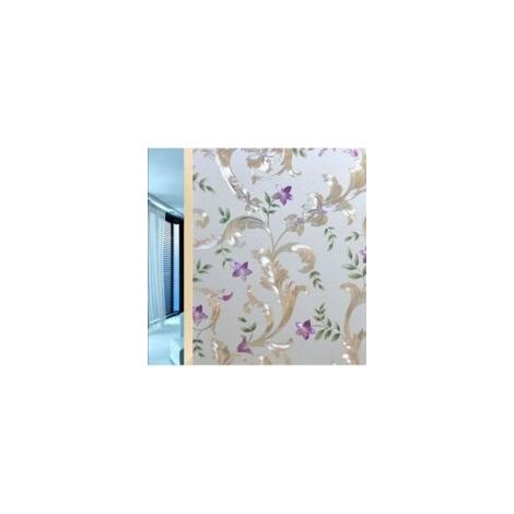 Statische Fensterfolie, Dekorative Fensterfolie, Sichtschutzfolie für Türen, Selbstklebende statische Glasfolie, Buntglas-Aufkleber, Verdunkelungsfolie (30 x 100 cm) – Crezuo