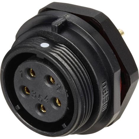 Connecteur pour montage en facade embase femelle 5C pôles 15 A 500 V/AC IP68 Weipu SP2112 / S 5C (1/4)