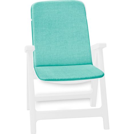 Coussin De Chaise De Jardin Housse De Chaise Pliant Dossier De Fauteuil Couleur Pastel Unie - Turquoise